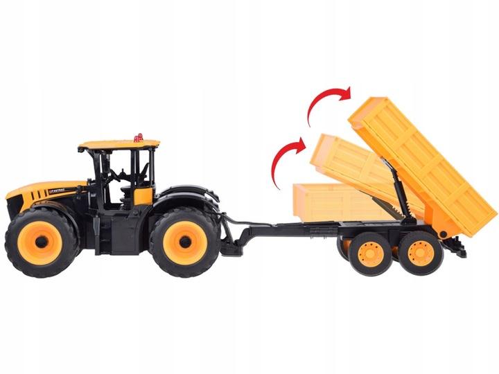 Jcb Traktor Z Przyczepą Sterowany Na Pilota Kipruje Double E 1:16 Rc0670