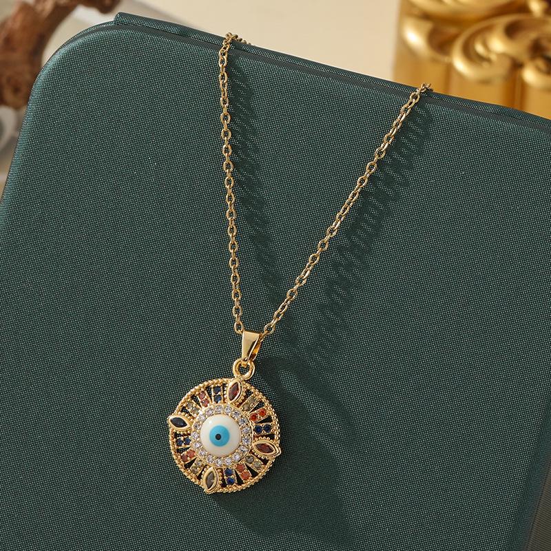 Beliebte Halskette mit blauem bösen Blick aus Titanstahl für Damen – Vielseitiger und personalisierter Schlüsselbeinkettenschmuck