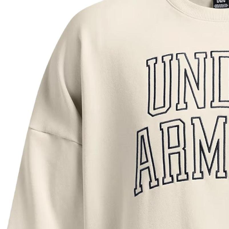 Under Armour Round Neck American Casual Outdoor Simple Sweatshirt Men sweatshirt Beige 1386548-110