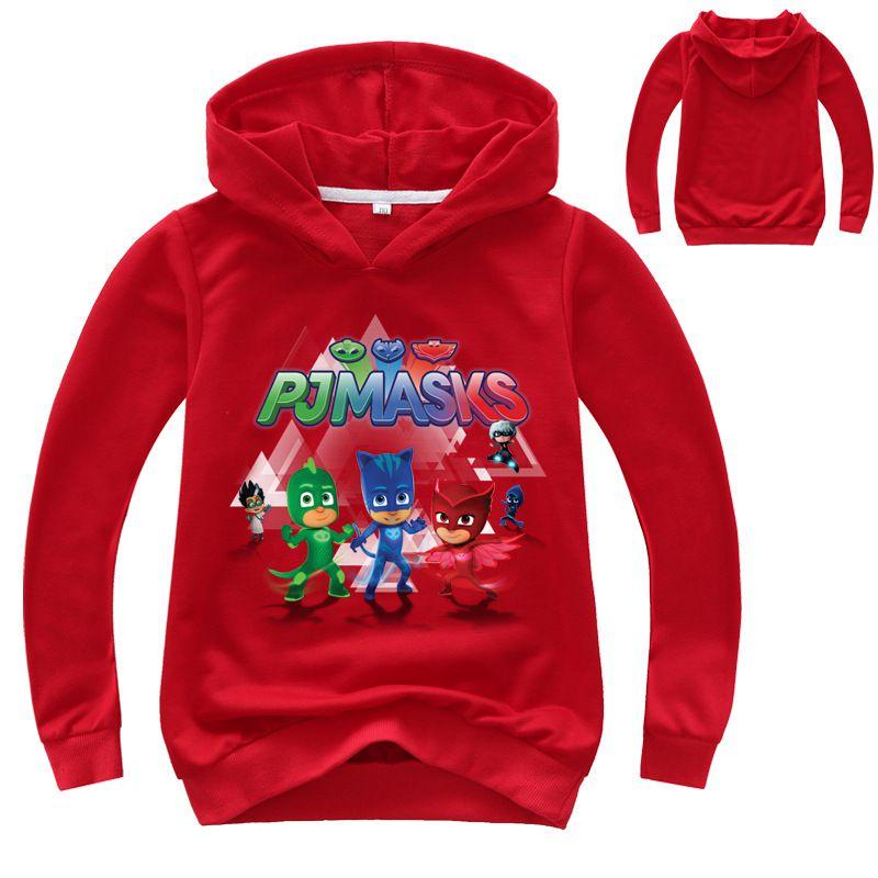 Felpa con Cappuccio a Manica Lunga da Bambino Pj Masks Supereroi Stile Elegante e Comfortevole
