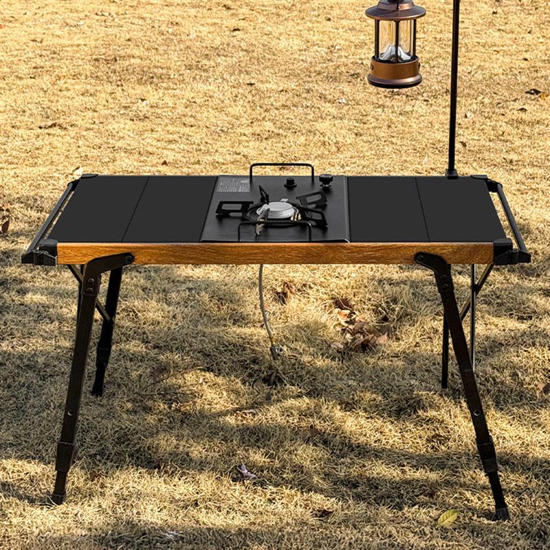 Folding Camping Table Height Adjustable Aluminum Modular Expansion Portable Outdoor Kitchen Table Compact Picnic BBQ Table