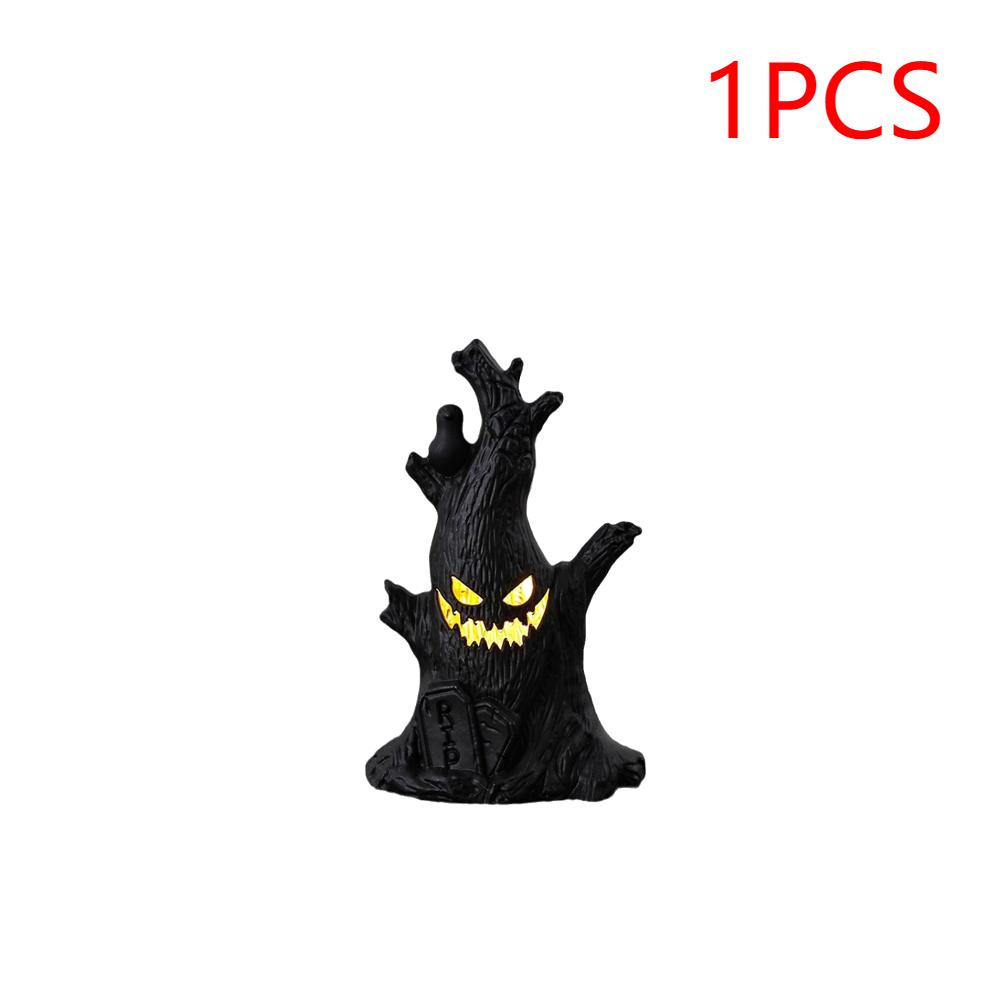 

1-10PCS Halloween LED Ghost Face Tree Statue with BatterySpooky Tree Demon Statue Tabletop Bark Face Figurine for Indoor Outdoor 1pc