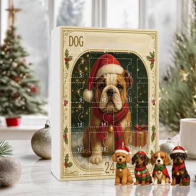 Christmas Acrylic Dog Pendant 24 Days Advent Calendar 2D Dog Countdown Ornaments Festival Party Supplies 2025 Xmas Navidad