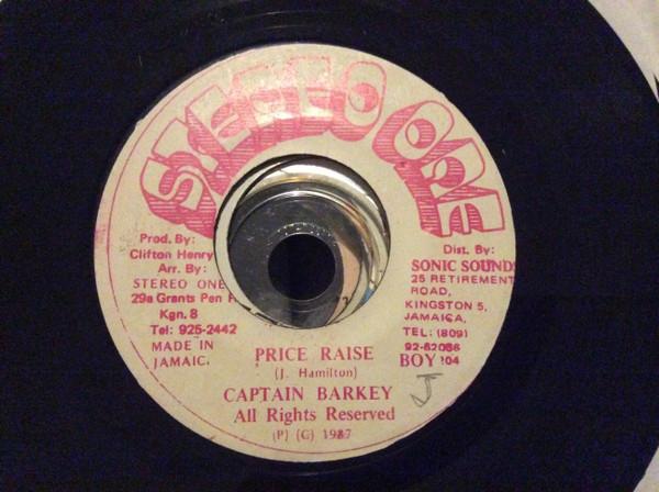 

7inch Record CAPTAIN BARKEY Price Raise NONE Stereo One 1987 Jamaica Reggae Ska Dub Used