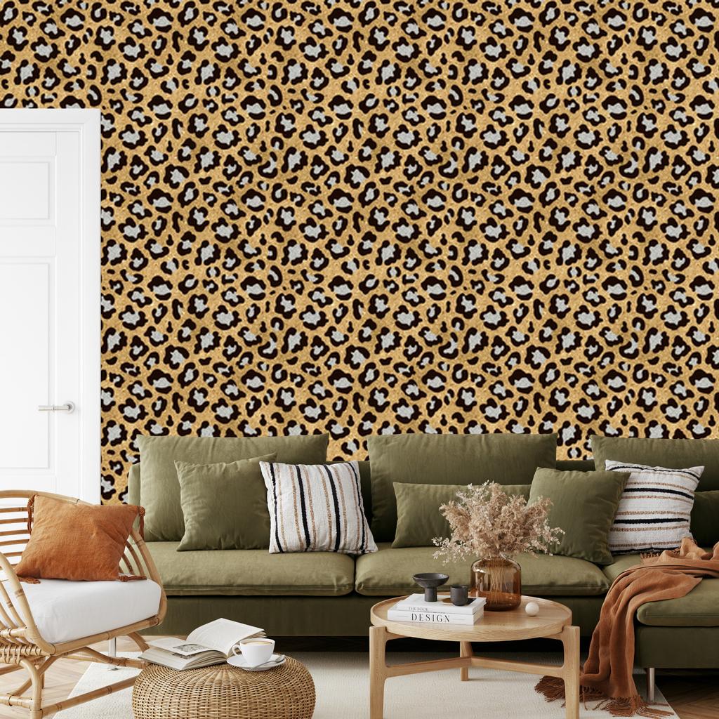 Golden Leather Wallpaper Gold, Ochre, Brown and Rust for Living Room and Bedroom 50x1000