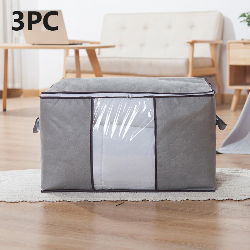 Foldable Storage Bag Clothes Organizer Waterproof Oxford Clear Window Clothing Wardrobe Organizer Home Non Woven Storage Box
