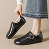 Fashion Brand Winter Fur Shoes Women Loafers Warm Plush Flat Non-slip Ladies Cotton Shoes Brown Black Plus Size 42