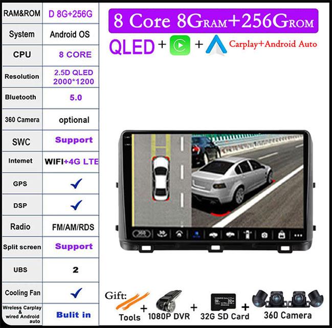9'' Android 14 For Kia Ceed 3 CD 2018 - 2022 Carplay Auto Car Radio Multimedia GPS Video Player Stereo DSP Head Unit WIFI+4GLTE
