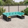VidaXL Garden Lounge Set with Cushions 9 Pcs, Patio Sofas, Furniture Set, Outdoor Terrace Furniture, Black 3227114