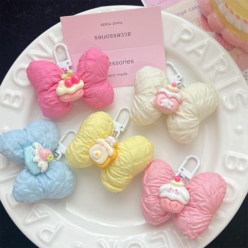 

Y2K Sweet Bow Keyring Trendy 3D Bowknot Keychain For Girls Bag Pendant Backpack Hanging Decoration Gifts синій