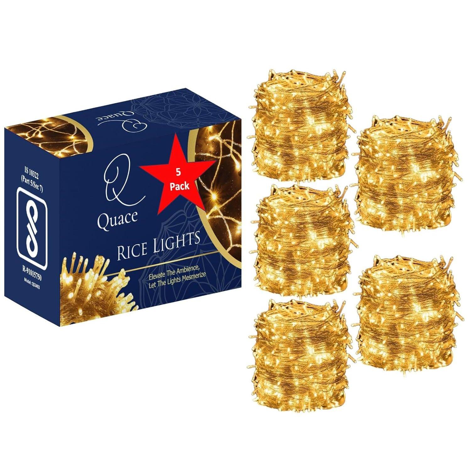 

12 Meter (36 Feet) Decorative 42 Warm White LED String Light Plug for Indoor & Outdoor Decorations,String Lights for DIY, Party, Home Decor, Christmas (Pack of 5)