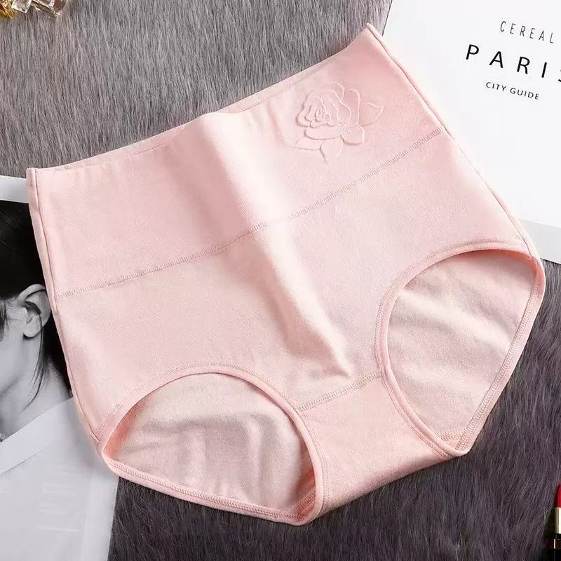 Big Size Women Spring and Autumn Pure Cotton Postpartum Abdominal Lift Hip High Waist Briefs