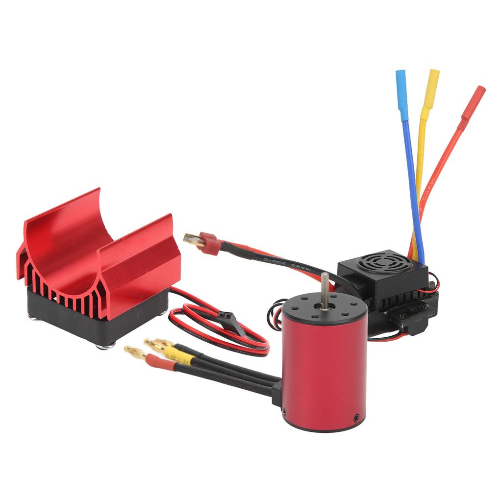RC Waterproof Brushless 60A ESC S3650 2300KV Brushless Motor Kit with Motor Cooling Fan for 1 8 1 10 RC Car