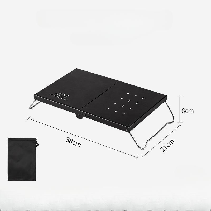 Outdoor Folding Small Table Portable Picnic Table Thickened Steel Plate Spider Stove Table Insulation Table Camping Equipment