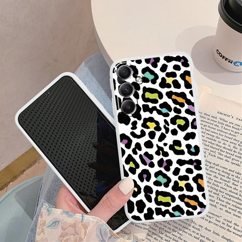 

Мягкий силиконовый чехол с леопардовым узором для Samsung A55 M35 S24 Xiaomi Redmi Note 13 Pro iPhone Huawei Honor Realme Camera Защитный противоударный чехол Samsung Galaxy A30s