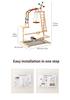 Solid Wood Parrot Play Stand: Handcrafted Bird Playground and Training Platform for Floor Use