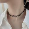 Korean Black Crystal Clavicle Choker Necklace for Women