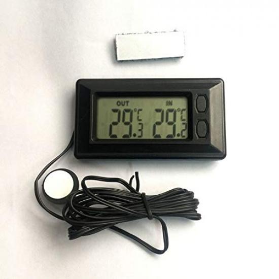 Mini Car Digital Interior LCD Display Temperature Meter Thermometer Black