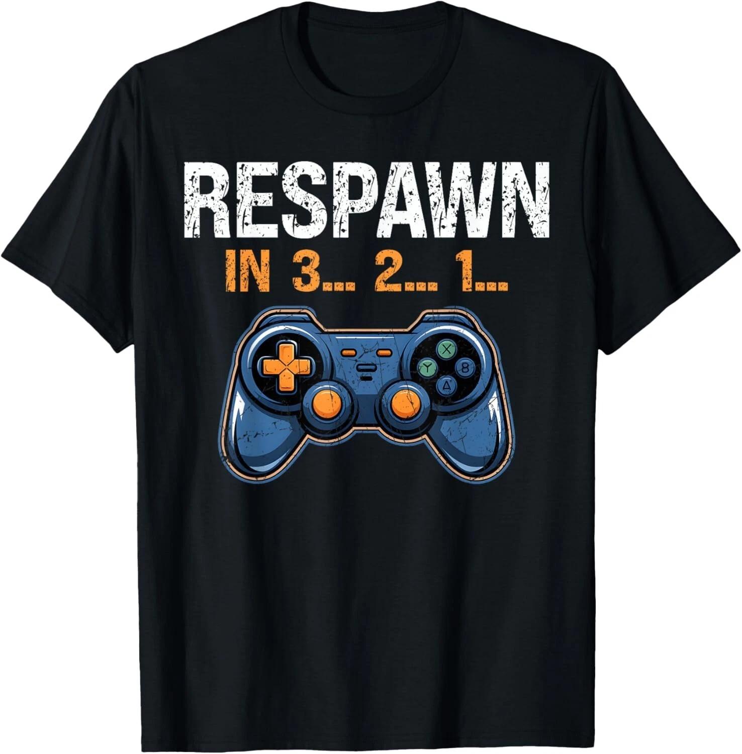 

Respawned Gamer Respawn in 3 2 1 Funny Gaming Tee Gift Unisex T-Shirt S