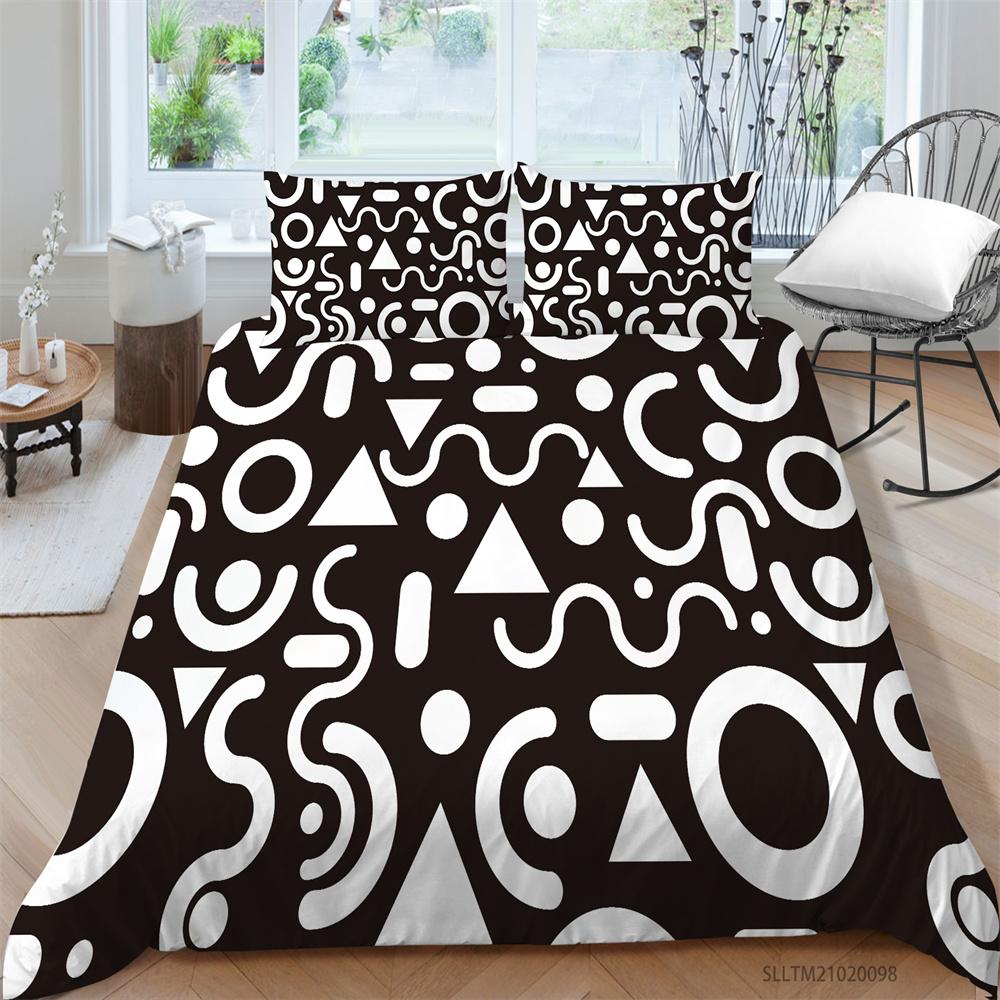 Comforter Duvet Cover Home Bedclothes 3D Stripes Print Bedding Set Pillowcases Microfiber Soft Quilt Covers