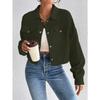 Autumn and Winter Loose Long Sleeve Casual Women Short Coats Buttons Simple Elegant Fashion Office Jacket Lapel Ladies Solid Color Clothing