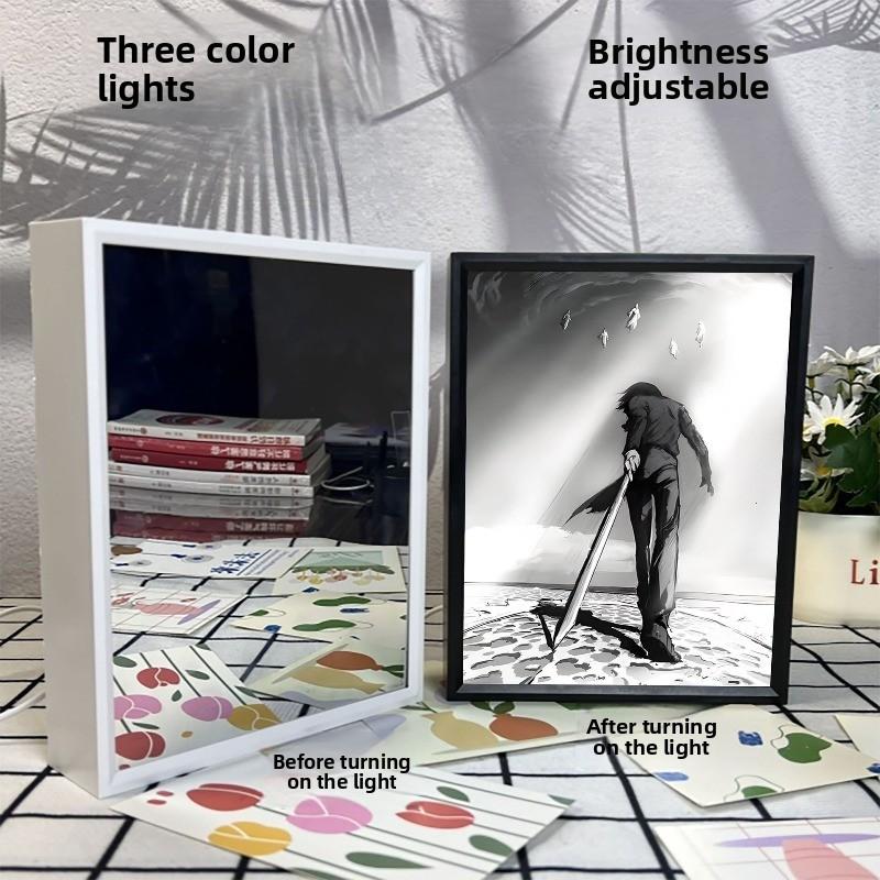 21cm/8.27in 3D Anime Motion Night Light Painting Beheading God Bedroom Night Lamp Peripherals Luminous Toy Display Decoration