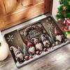 Merry Christmas Gnome Wreath Wooden Welcome Floor Mat Living Room Bedroom Home Decor Kitchen Entryway Balcony Door Dining Rug