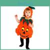 Cute And Playful Sleeveless Orange Pumpkin Outfit For Children Halloween Celebrations