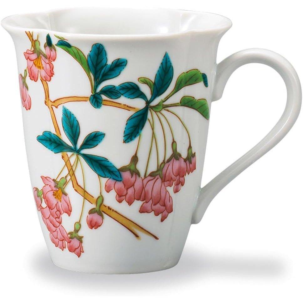 Kutani Iwataya Mug 12 Months Flowers Chinese Flowering Apple April AP8-5150 Kutani Ware Japanese Porcelain Coffee Cup 250ml