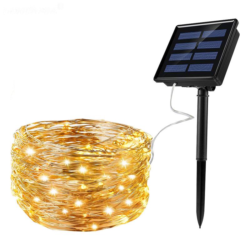 Outdoor Solar Copper Wire String Lights for Festivals and Parks