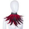 Feather Costume Neck Accessory with Lace Trim, Cosplay Capes Shoulder Wrap, Gothic Pull-On Collar for Party Photos and Stage Styling Appeal