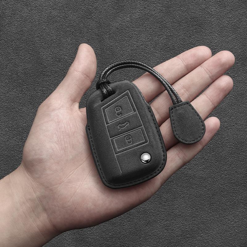 Interior Mouldings Suede Leather Car Key Case For VW Volkswagen Golf 7 MK7 Tiguan MK2 for Seat Ateca Leon FR 2 Ibiza Skoda Octav