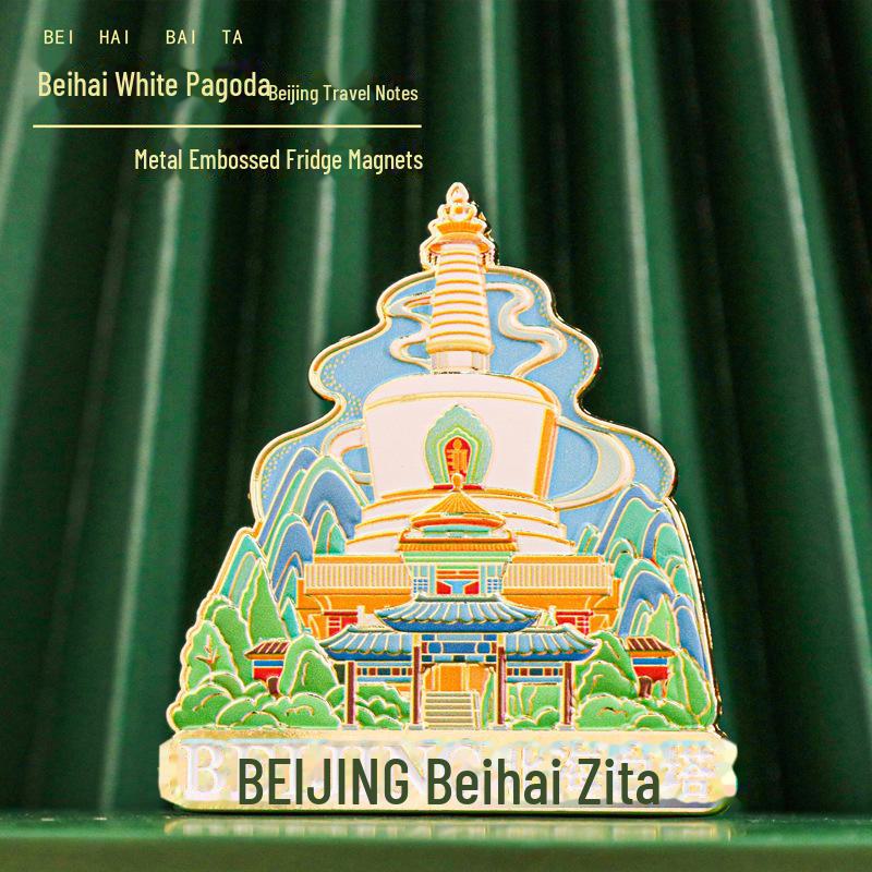Beijing Landmark Metal Magnet: Forbidden City, Great Wall, Temple of Heaven, Tiananmen Souvenir