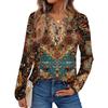 Women's Print Long Sleeve Shirts Elegant Casual Tops Trendy Shirts Tops