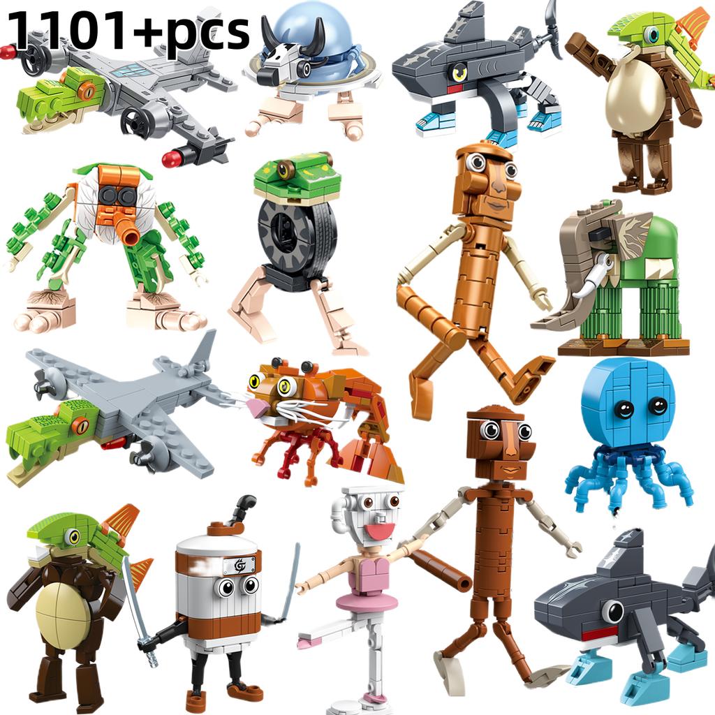 Tung Tung Sahur Brainrot Animals Building Blocks Tralalelo Tralala SharkBricks Toy Gift for Children Kids  Kids Toys