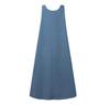 Moda Mujer Sin Mangas Casual Holgado Vestido de Verano Sarafans Abaya Vestido Vaquero Azul Mono Musulmán Vestido