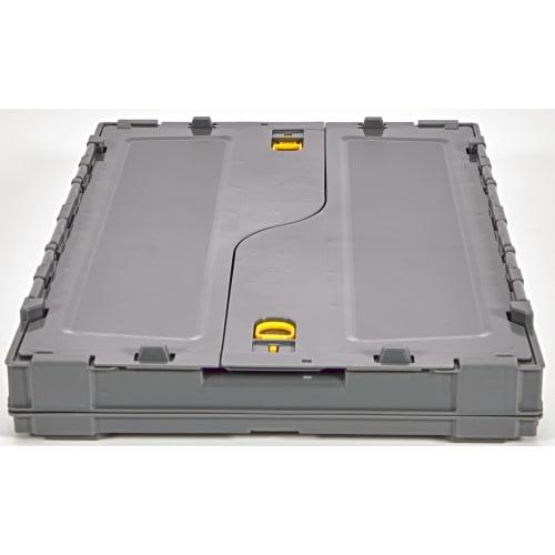 [.co.jp Exclusive] TRUSCO Nakayama TRUSCO Danbo Thin Folding Container 50L with Lock Lid Gray TR-C50B-A-DNB-GY Storage Case Storage Box