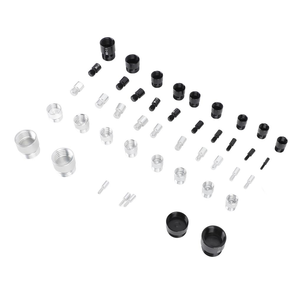 44PCS Kontrola závitů matic a šroubů z hliníku s vysokou přesností, identifikační měřidlo pro šrouby a matice s úložným boxem