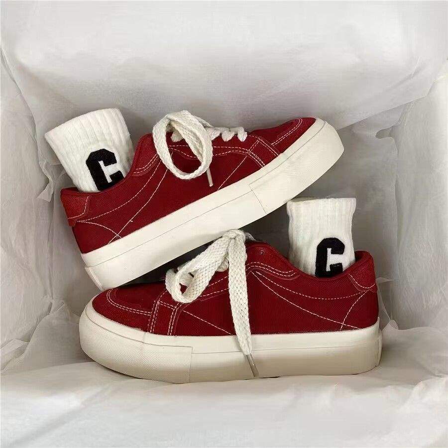 Fashion Female flat bottomed casual personality spring summer student canvas shoes simple comfortable versatile daily women's shoes