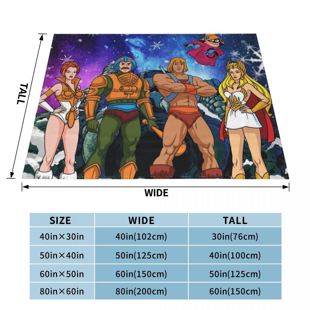 Eternia He-Man And The Masters Of The Universe Blanket Soft Warm Flannel Throw Blanket Plush for Bed Living Room Picnic Travel