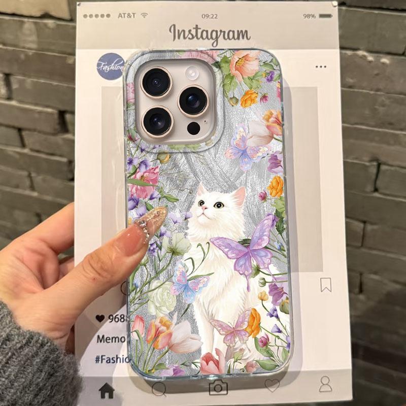 Cute Cartoon Cat Dolphin Girls Women Case For Apple iphone 16pro 15 16 15plus 14 13 Pro Max 16e 12 11 7 8 Plus XR SE Funda Cover
