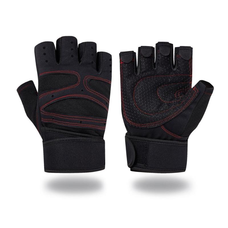 Weightlifting Half Finger Gloves Men's Sports Gym Outdoor Cycling Gloves Silicone Non-Slip Riding Gloves