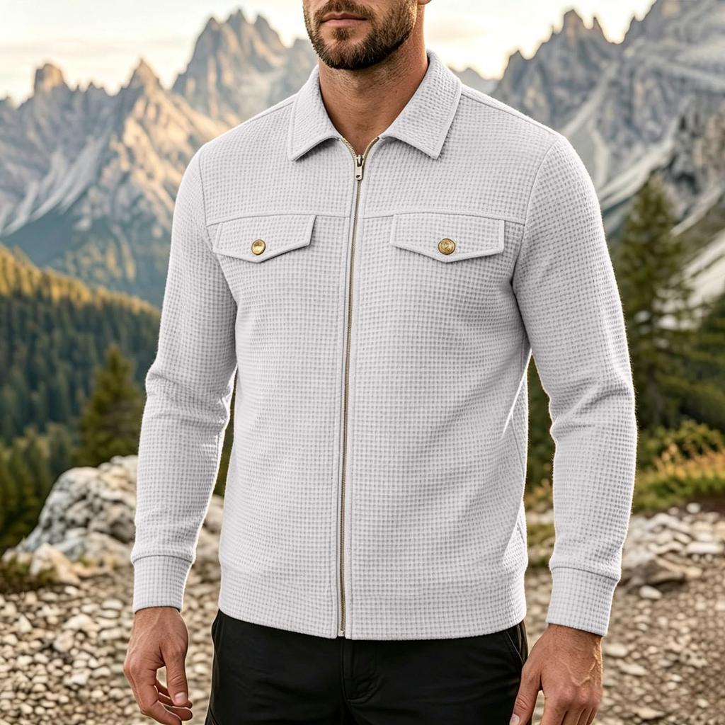 Men's Casual Color Lapel Collar Jacket for Spring and, Fashion Outerwear