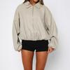 French Resort Zipper Solid Color Jacket Women's Autumn and Winter
