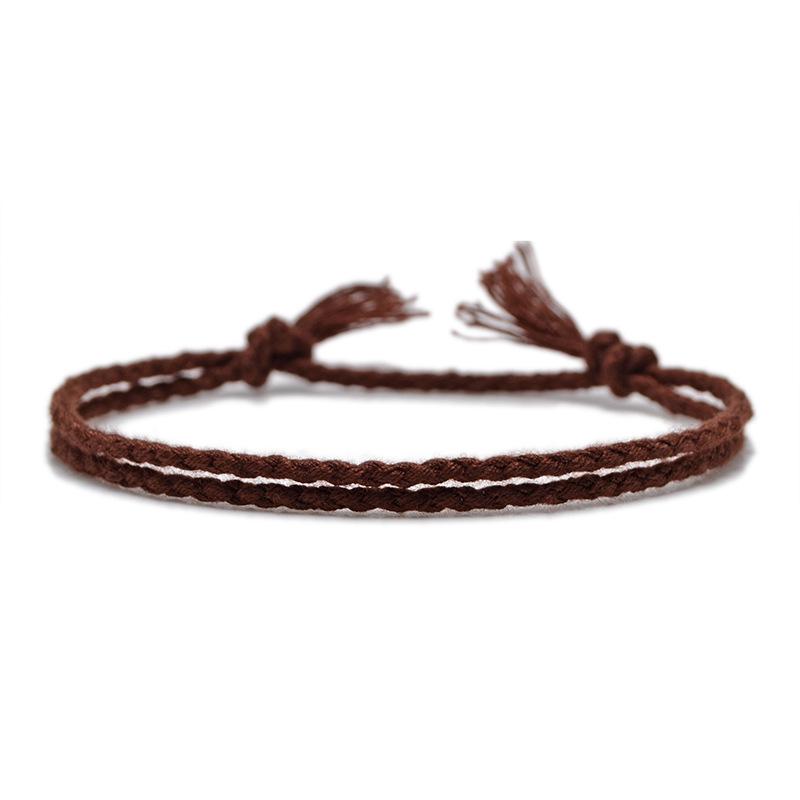 Dopamine Multicolor Cotton Hand-Woven Bracelet - Ladies Simple Bangle