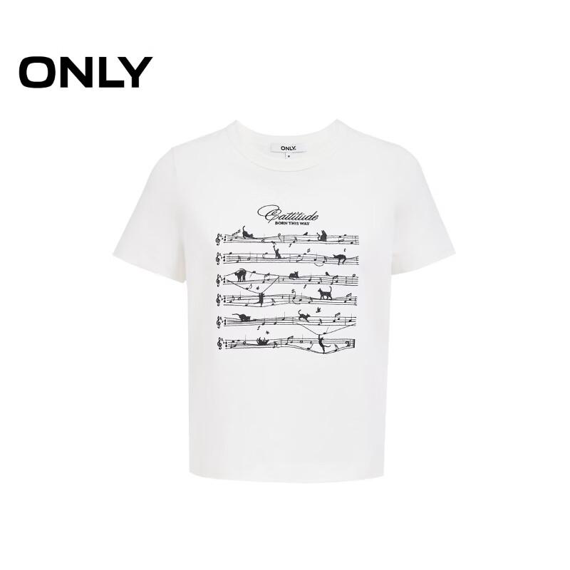 Only Women's Cat Print Round Neck Short Sleeve T-Shirt