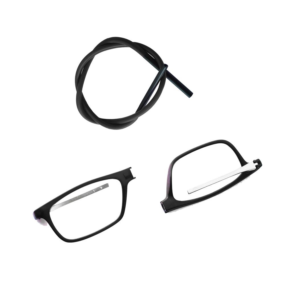 Magnetic Readers Reading Eyeglasses for Men Portable Rectangular Plastic Titanium Power Hanging Neck 1.0 1.5 2.0 2.5 3.0 3.5