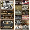 Vintage Metal Plate Tin Sign Plates Bar Retro Metal Sign Wall Art Mural Aesthetic Room Home Decor Items Poster Garage Decoration
