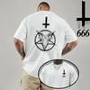 2026 Unisexs Tshirt Spring Summer Daily Casual Fashion Short Sleeve 8 Styles Satan Inverted Cross Prints Patterns Tees Oversize