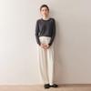 Women's Pure Wool Hollow Knit Sweater - Round Neck Pullover